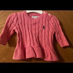 Ralph Lauren Cotton Peplum Sweater babygirl